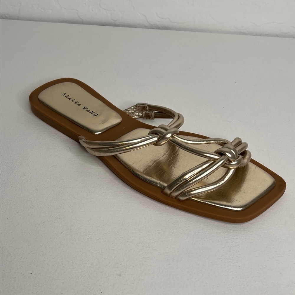 Azalea Wang Stetson Sandal In Gold size 39 - Picture 2 of 10